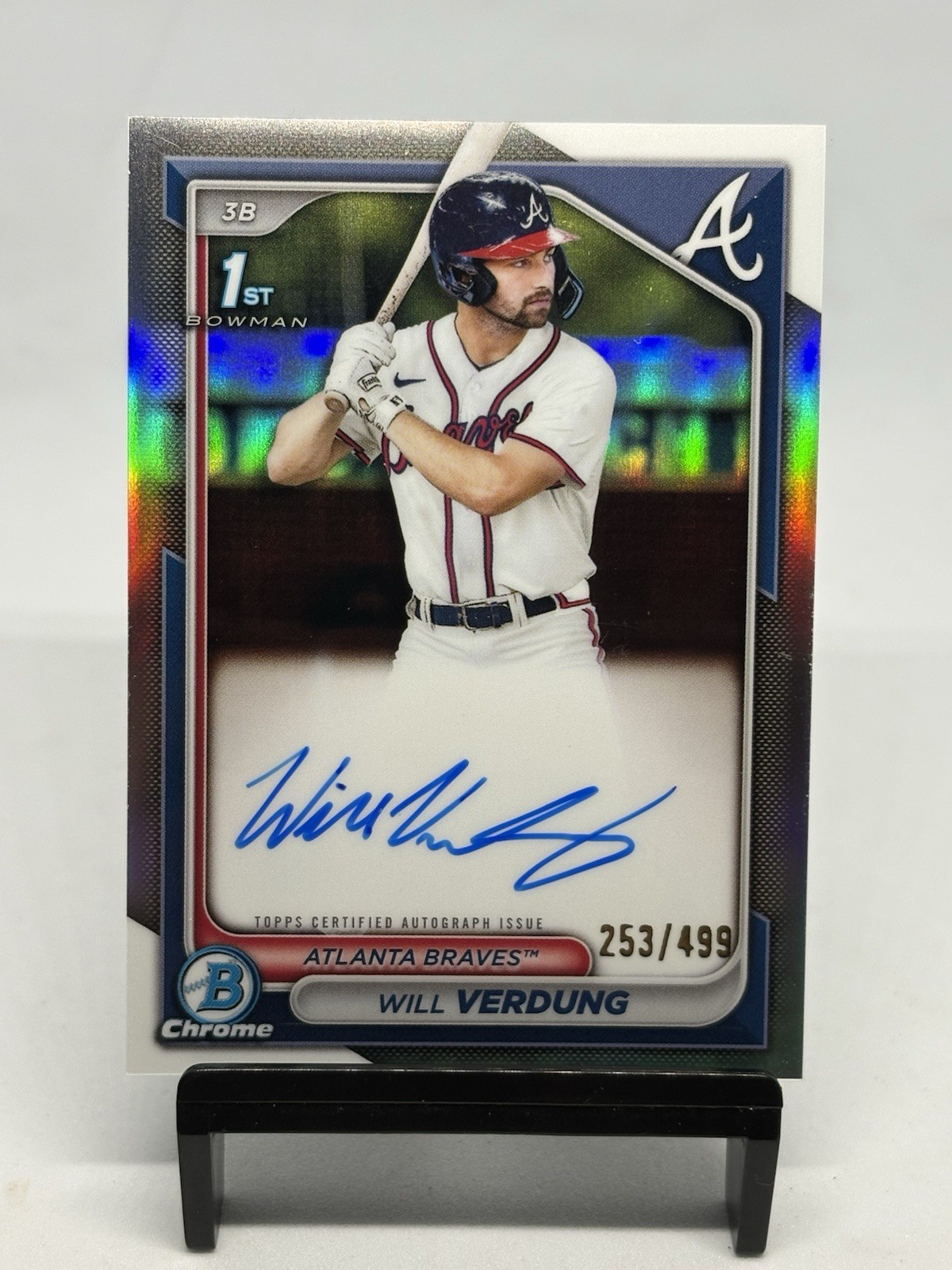 2024 Bowman Chrome Prospect Refractor /499 Will Verdung #CPA-WV Auto Braves