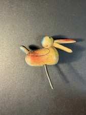 Small Painted Wooden Bird Part Of Cigarette Dispenser 