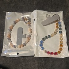 Beaded Multicolor Neutral Women's Key Chains or phone Set of 2