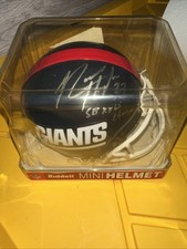 NY GIANTS SB XXV CHAMPION RODNEY HAMPTON AUTOGRAPHED W INSC MINI HELMET NFL COA