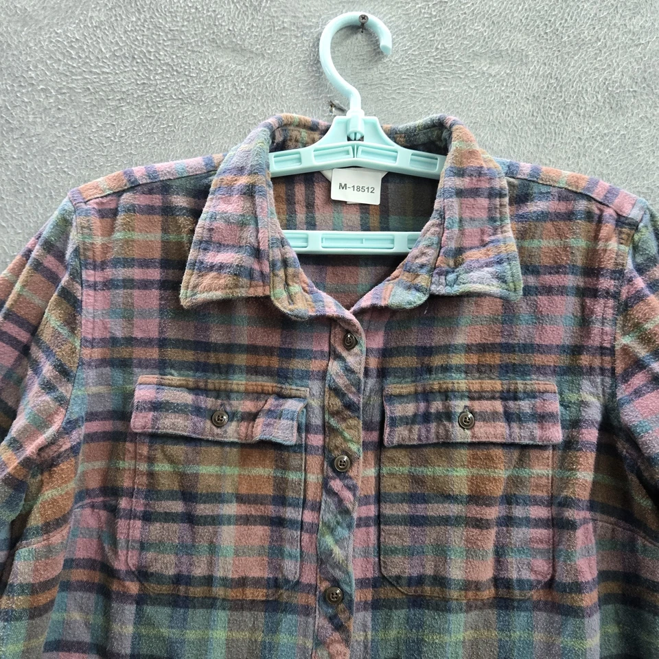 VINTAGE L.L. Camisa con botones Bean Signature para mujer L franela a cuadros multicolor Y2K Foto 4 de 4