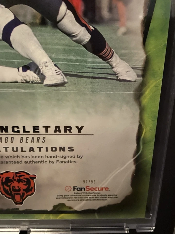 2024 Under Wraps Emanate Fanatics NFL Mike Singletary verde automático/99 8x10 Foto 3 de 3