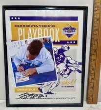 Jerick McKinnon Signed Minnesota Vikings Mankato 52 Seasons Framed Poster Auto