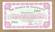 GUERNSEY: 10 Shillings Banknote, (UNC), P-42c, 01.07.1966, No Reserve!