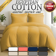 Egyptian Duvet Cover Set 100% Cotton Duvet Quilt Covers Double King Size Single