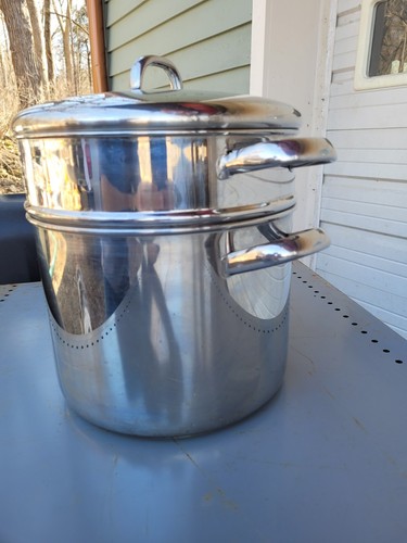 VINTAGE REVERE WARE 10 QT SUPPENTOPF MIT GROSSEM DAMPFGARER SIEB USA SAUBER - Bild 3 von 20
