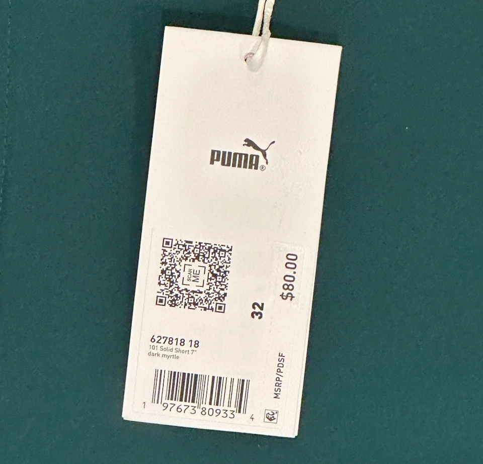 Мужские однотонные шорты для гольфа PUMA 101, 7 дюймов по внутреннему шву, Dark Myrtle, 32, новые, 627818 18 - Изображение 4 из 4