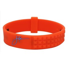 Phiten Life Silicone Titanium Bracelet - Red Orange - 6.75