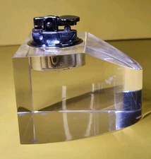MCM Vintage Lucite Table Lighter Japan Art Deco Geometric Shape Acrylic 3.5" H