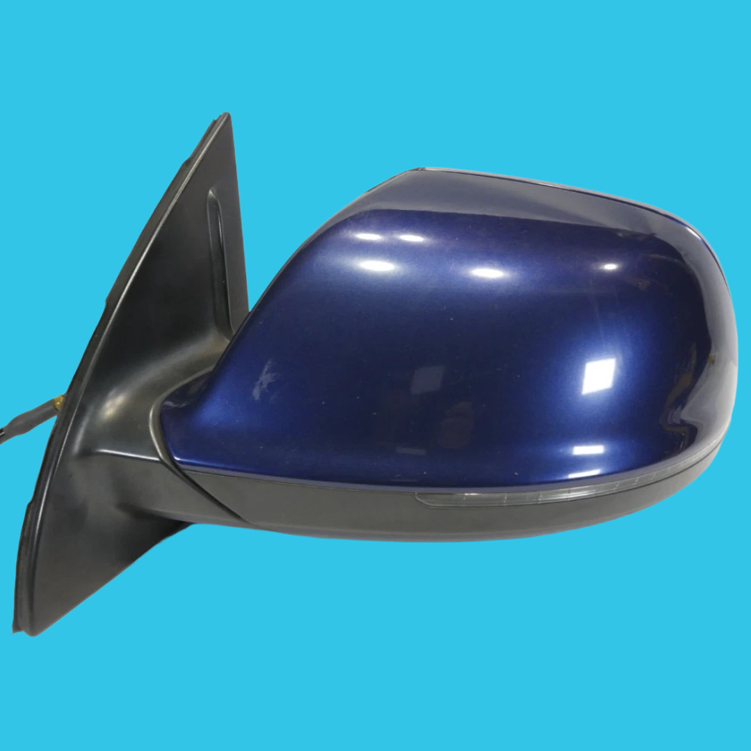 🟦2013-2015 AUDI Q7 Left Driver Side View Mirror Assembly w/ Blind Spot BLUE OEM