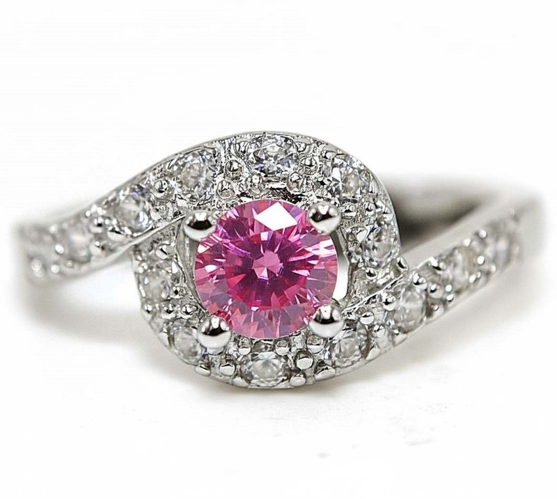2CT Heat Treated Pink Topaz 925 Sterling Silver Ring Jewelry Sz 7 NF1-7