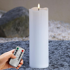 4" X12" Outdoor Flameless Candles Waterproof, Large Battery Operated Candles wit