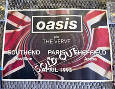 Oasis + The Verve RARE Original Tour Poster April 1995 Southend Paris Sheffield