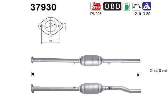 Catalizzatore 37930 AS per VW GOLF V GOLF PLUS V