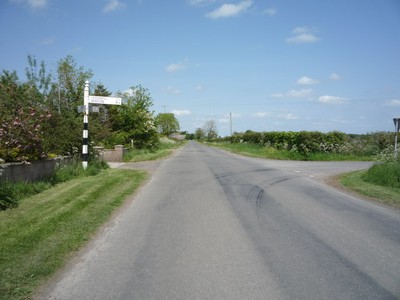 Photo 6x4 Road junction on National Cycle Route 72, Moss Side Moss Side/ c2016