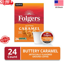 Folgers Buttery Caramel Coffee Keurig K-Cup Pods - 24 Count Box - NEW