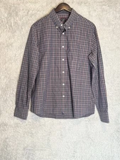 UNTUCKit Shirt Mens Large Blue Plaid Button Down Long Sleeve Wrinkle Free Casual