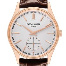 Patek Philippe Calatrava Rose Gold Silver Dial Mens Watch 6119 6119R