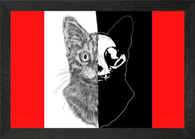 Gerahmtes Wandbild Leben und Tod Poster Leinwanddruck Bild