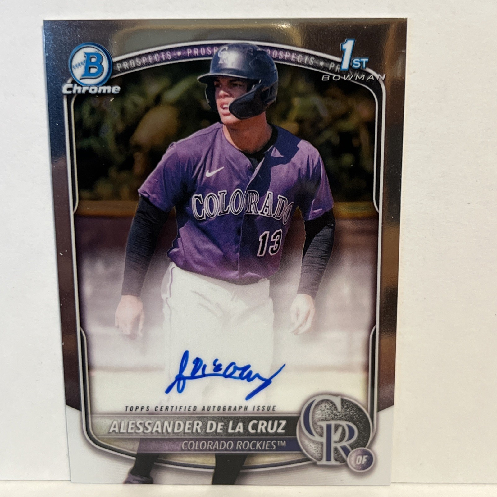 2025 Bowman Chrome Alessander De La Cruz 1st Bowman Auto 🔥 COL ROCKIES #CPA-AD