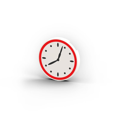 Clock   original printed LEGO  brick tile /LT 33000-3