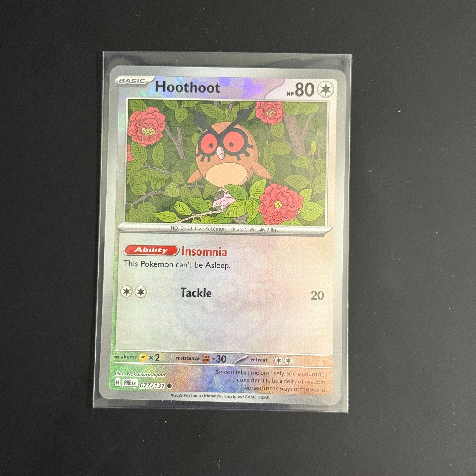 Hoothoot (Master Ball Pattern) 077/131 Prismatic Evolutions POKEMON NEAR MINT