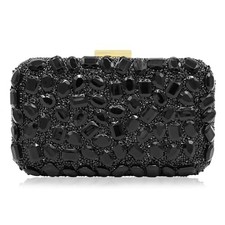 Clutch Purses For Women Crystal Clutches Evening Bags Gemstone Clutch Black