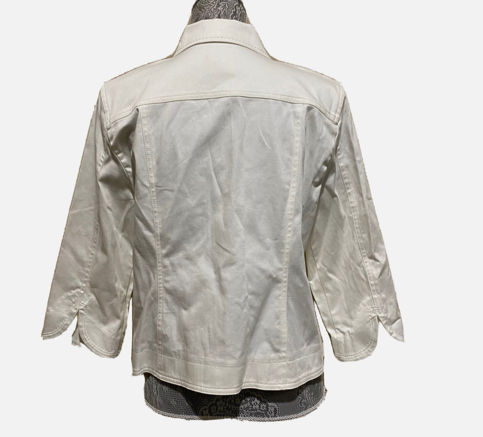 Ruby Rd 12P White Snap Front Jacket Stretch Cotto… - image 8