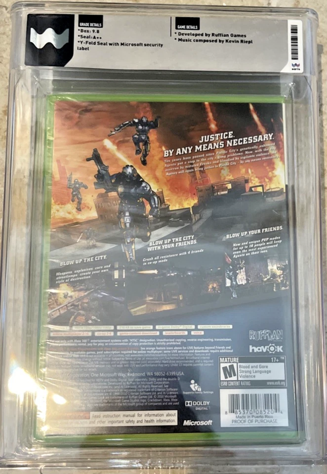 Crackdown 2 Xbox 360 Graded New Sealed WATA 9.8 A++ - Image 2 of 2