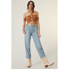 Anthropologie X Pilcro The Roamer Utility High Rise Cropped Pants Blue Size 32