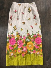Vintage 1960s Hawaiian Maxi Skirt Medium Floral Flowers Zipper Bright 176