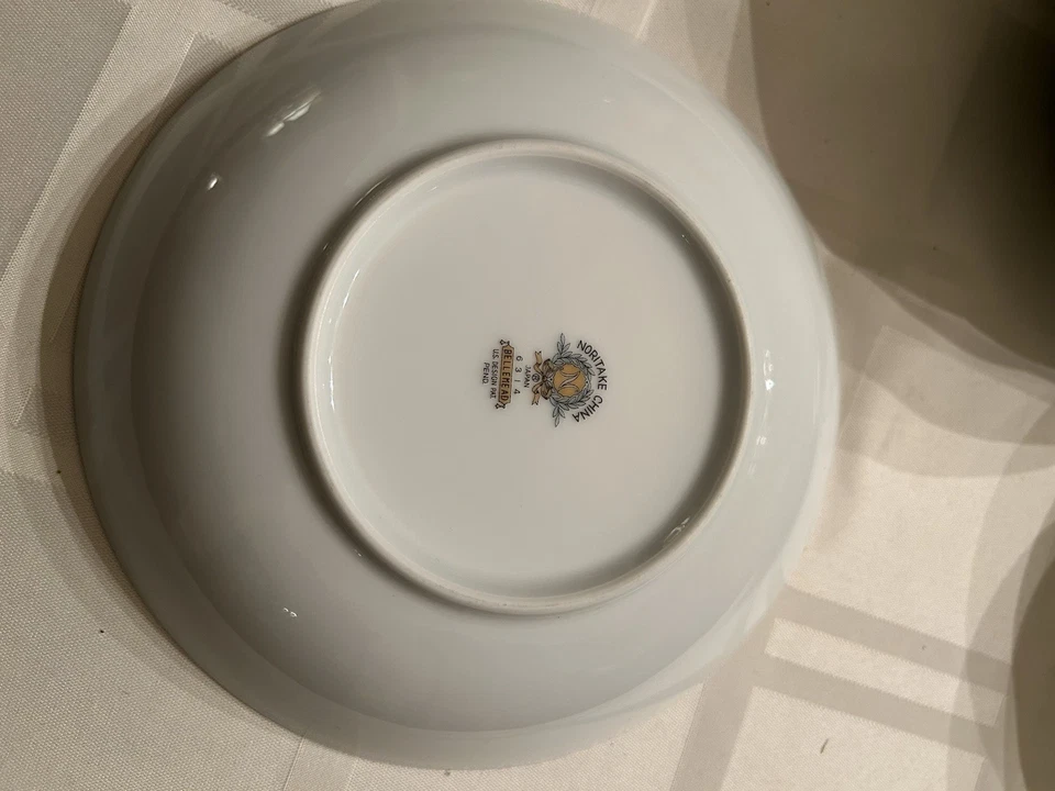 Raro 1916-20 Noritake Morimura China Conjunto Verde y Dorado Floral Borde Crema (91) piezas Foto 3 de 3