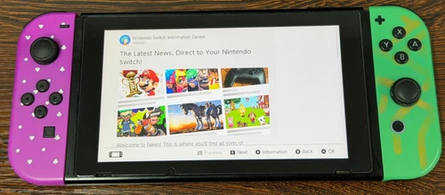 Nintendo Switch Handheld Console - Purple Green Joycons - Good Used - Read