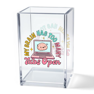 #ad #ad My Has Too Many Tabs Open Acrylic Cosmetic Pencil Pen Holder Cup Cute Desk O... $22.20