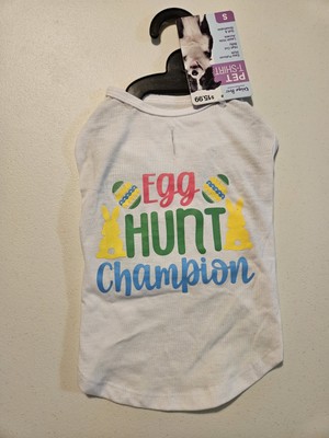 Egg Hunt Champion White Dog Shirt Size S Brand New By Unique Petz
