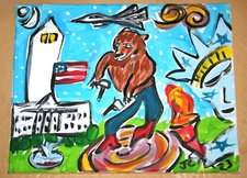 SECOND AMENDMENT THE RIGHT TO BEAR ARMS OUTSIDER FOLK ARTIST Jr CHARLIE FAST USA