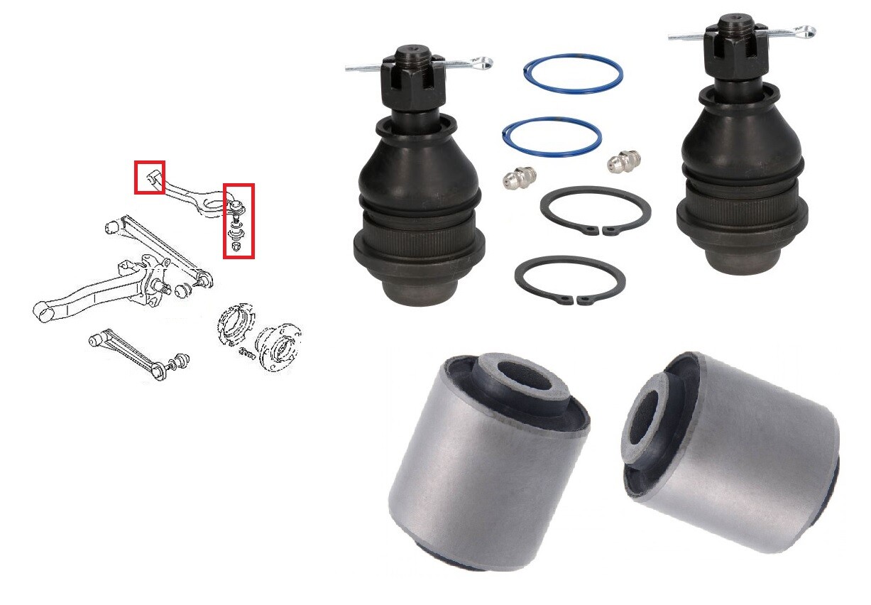 Rear Upper Control Arm Bushes Bushings and Ball Joints fits Mitsubishi