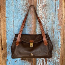 Petusco Made In Spain Brown Pebble Leather Baguette Handbag