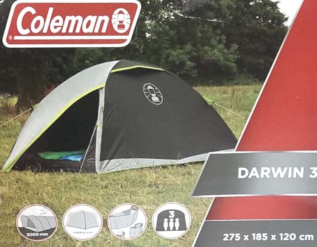 Coleman Darwin 3 Personen Outdoor Zelt grau 2176901 | eBay