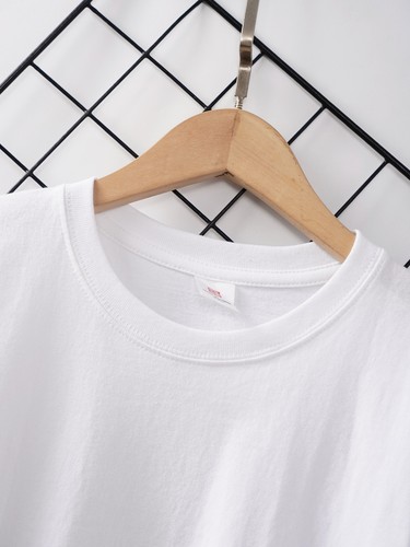 Loose Kids T-shirt Short Sleeve Shirts Unisex Tee Round Neck Tops Plain Girls - Picture 22 of 102