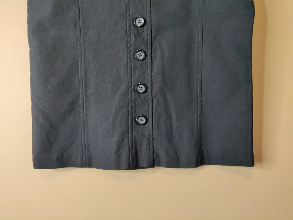 Star City Mujer 5 Falda Color Negro Acento Botones Cremallera Lateral Abertura Trasera Foto 4 de 4