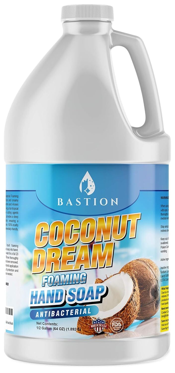 Bastion Foaming Hand Soap Refill - Coconut Scented - Half Gallon (64 oz.)