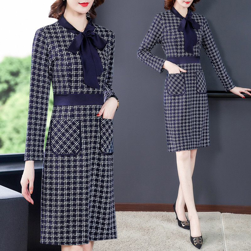 formal office dress patterns Dresses for Women Size 4-14 Work Business Clothes Vintage Plaid office work dress designs