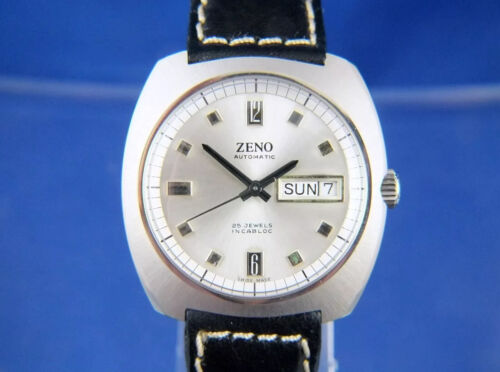 Zeno Compressor Automatic Watch 1970s NOS Vintage Swiss 25 Jewel Cal ETA 2789 - Picture 3 of 12