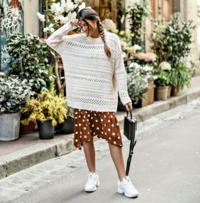 ZARA ECRU OPENWORK LOOSE FIT SWEATER PULLOVER GR M