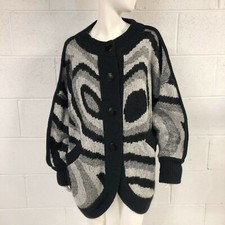 Vintage Abstract Swirl Oversized Sweater Cardigan One Size Fits many