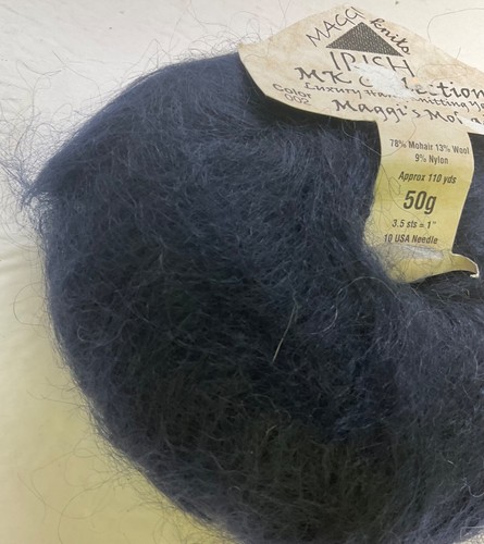 Maggi Knits Mohair Yarn Unit of 1 Navy Blue Irish MK Collection Luxury New - Picture 5 of 6
