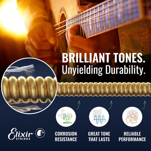 Elixir Nanoweb Acoustic Guitar Strings Extra Light Gauge Long Life Tone - Picture 2 of 6