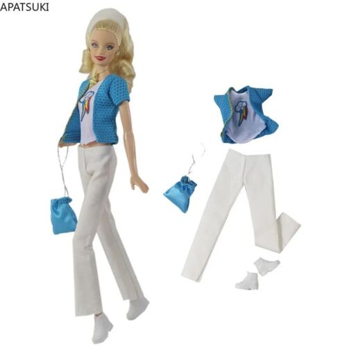 Mode-Kleider-Set Für Barbie Puppe Outfits Oberteile Lange Hose Schuhe Handtasche - Bild 1 von 3