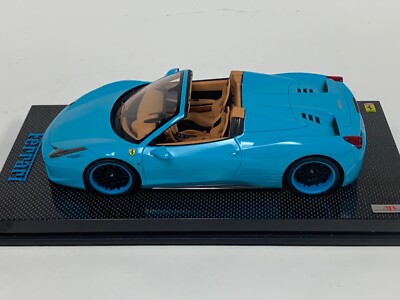 1/18 MR Collection Ferrari 458 Spider Baby Blue Frgiato Wheels on